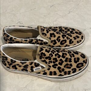 Vans Kids Leopard Print Slip-On Shoes